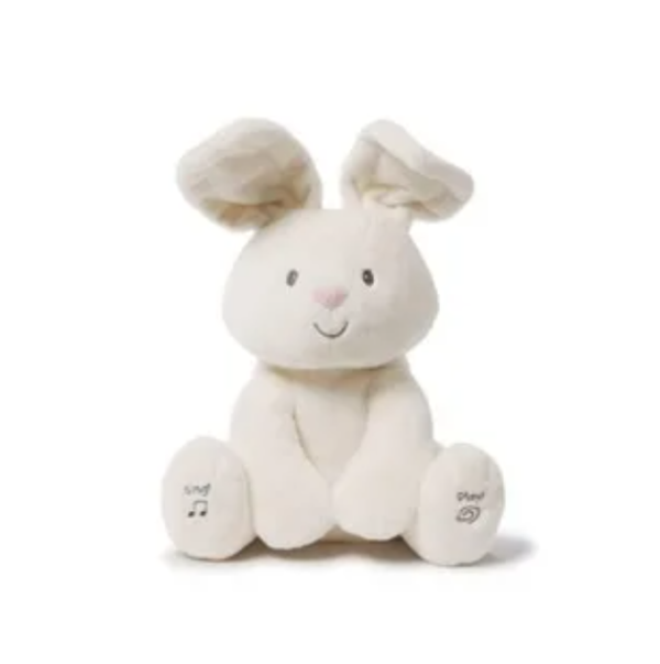 GUND Flora the Bunny � Boneka Interaktif Peek-a-Boo