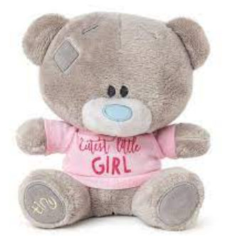 Me to You �Cutest Little Girl� Tatty Teddy � Boneka Beruang Abu dengan Kaos Pink